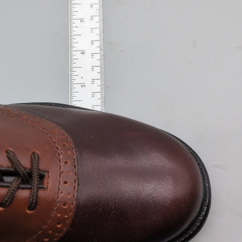 Nunn Bush Shoes Mens Monroe Brown 8 Leather Oxfords Saddle Dress Comfort